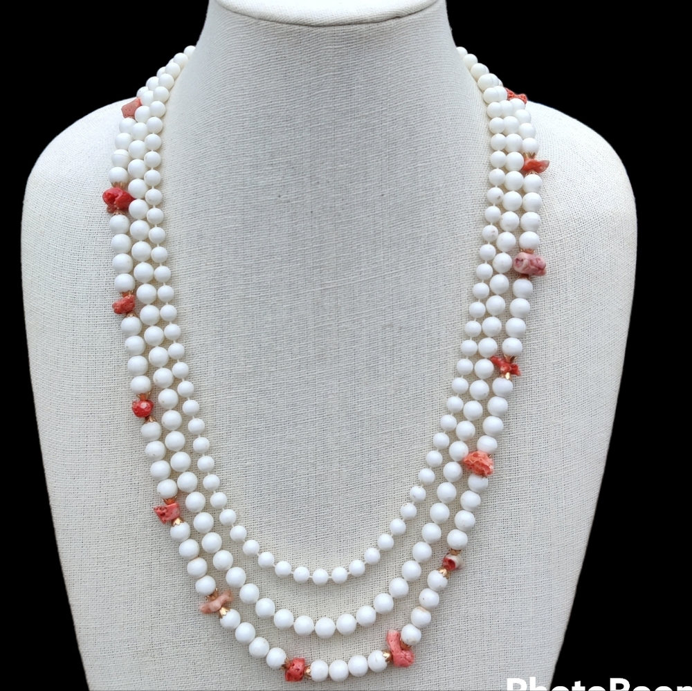 Vintage long coral necklace